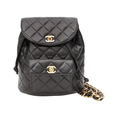 chanel black backpack.